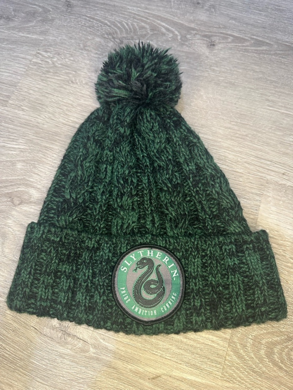 Green Pom Pom Knit Beanie